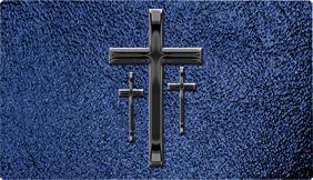 DNSEMP-C-517-BK-SH-BL Empire Corner Black 3 Crosses Shim Blue